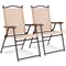 Costway Set of 2 Patio Folding Sling Back Chairs Camping Deck Garden Beach Yellow